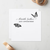 Elegant Butterflies Aesthetician Appointment Card Notitiekaartje (Voorkant / Achterkant in situ)