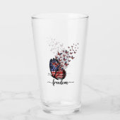 Elegant Butterflies | Amerikaanse vlag | Vrijheid Glas (Achterkant)