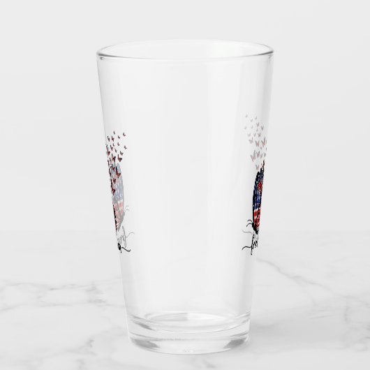 Elegant Butterflies | Amerikaanse vlag | Vrijheid Glas (Rechts)