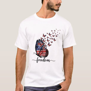 Elegant Butterflies   Amerikaanse vlag   Vrijheid T-shirt