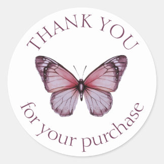 Elegant Butterflies BEDANKT voor de aankoop CUSTOM Ronde Sticker