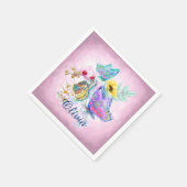 Elegant Butterflies en Flowers Servet (Hoek)