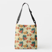 Elegant  Butterflies en Leaves Pattern | Crossbody Tas (Achterkant)