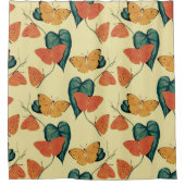 Elegant  Butterflies en Leaves Pattern | Douchegordijn (Voorkant)