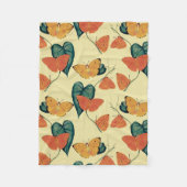 Elegant  Butterflies en Leaves Pattern | Fleece Deken (Voorkant)