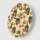 Elegant  Butterflies en Leaves Pattern | Grote Klok (Hoek)
