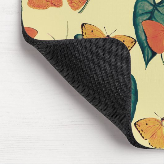 Elegant Butterflies en Leaves Pattern | Muismat (Hoek)