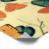 Elegant  Butterflies en Leaves Pattern | Poster (Hoek)