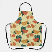 Elegant Butterflies en Leaves Pattern | Schort (Voorkant)