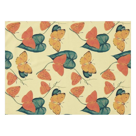 Elegant  Butterflies en Leaves Pattern | Tafelkleed (Voorkant (Horizontaal))