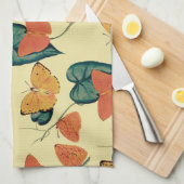 Elegant Butterflies en Leaves Pattern | Theedoek (Quarter Fold)