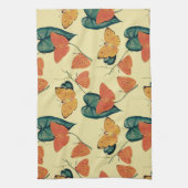 Elegant Butterflies en Leaves Pattern | Theedoek (Verticaal)