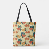 Elegant Butterflies en Leaves Pattern | Tote Bag (Achterkant)