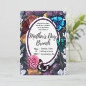 Elegant butterflies florale moederdag Uitnodiging (Staand voorkant)