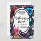 Elegant butterflies florale moederdag Uitnodiging (Voorkant / Achterkant)