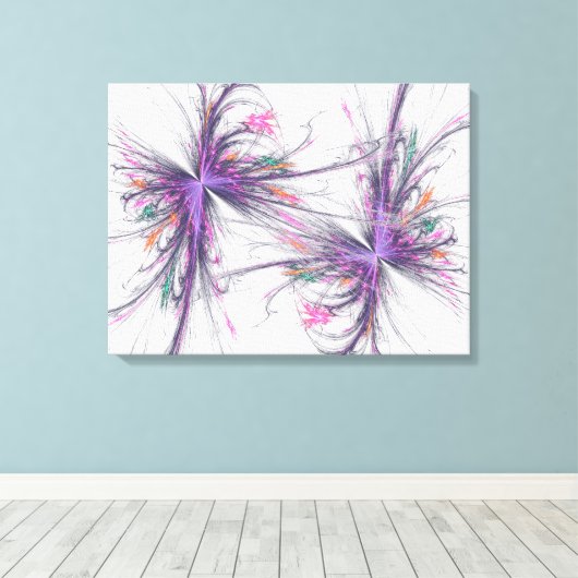 Elegant Butterflies Fractal Wrapped Canvas (Insitu (Houten vloer))