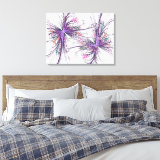Elegant Butterflies Fractal Wrapped Canvas (Insitu (Slaapkamer))