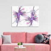 Elegant Butterflies Fractal Wrapped Canvas (Insitu (Woonkamer))