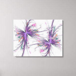 Elegant Butterflies Fractal Wrapped Canvas Afdruk