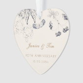 Elegant Butterflies Keepslag Wedding Jubileum Ornament (voorkant)