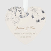 Elegant Butterflies Keepslag Wedding Jubileum Ornament (voorkant)