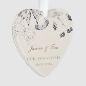 Elegant Butterflies Keepslag Wedding Jubileum Ornament (voorkant)