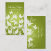 Elegant Butterflies Lime Green Professional Visitekaartje (Voorkant / Achterkant)