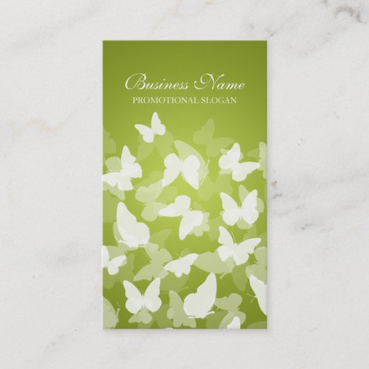 Elegant Butterflies Lime Green Professional Visitekaartje (Voorkant)