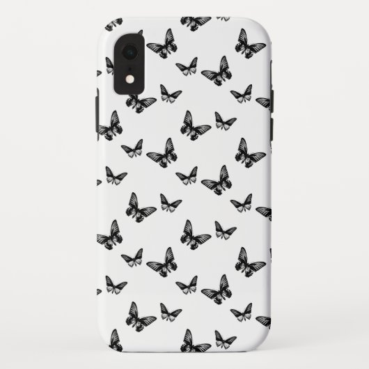 Elegant  Butterflies Patroon B&W Case-Mate iPhone Case (Achterkant)