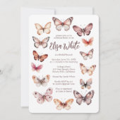 Elegant Butterflies Vrijgezellenfeest CUSTOM Kaart (Voorkant)