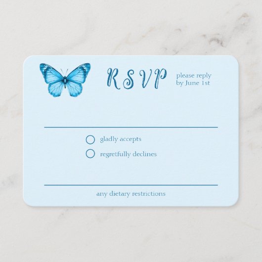 Elegant Butterflies Vrijgezellenfeest CUSTOM RSVP Informatiekaartje (Voorkant)