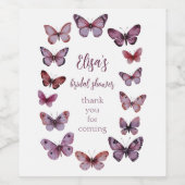 Elegant Butterflies Vrijgezellenfeest CUSTOM Wijn Etiket (Enkel label)