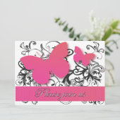 Elegant Butterflies Wedding Invitations Kaart (Staand voorkant)