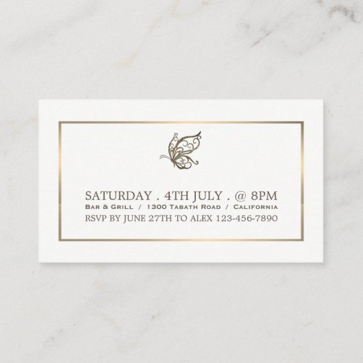 Elegant Butterfly, Admission Ticket Informatiekaartje (Achterkant)