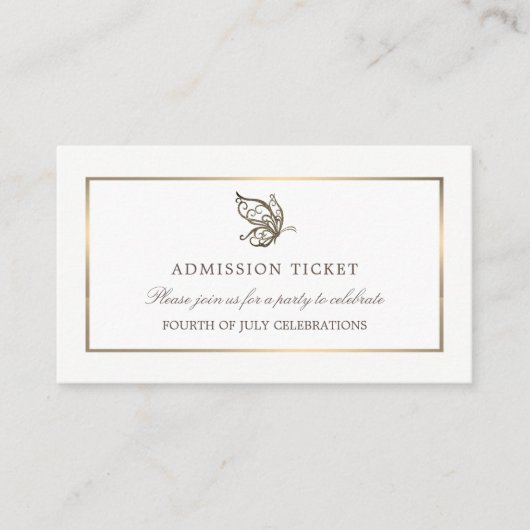 Elegant Butterfly, Admission Ticket Informatiekaartje (Voorkant)