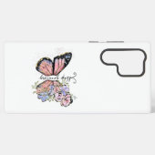 Elegant Butterfly and Floral Design Samsung Galaxy Hoesje (Achterkant horizontaal)