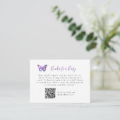 Elegant Butterfly Baby shower Boek Vraag QR Code a Informatiekaartje (Staand voorkant)