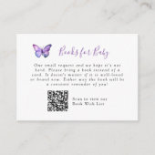 Elegant Butterfly Baby shower Boek Vraag QR Code a Informatiekaartje (Voorkant)