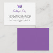 Elegant Butterfly Baby shower Book Request Card Informatiekaartje (Voorkant / Achterkant)