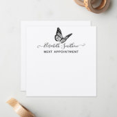 Elegant Butterfly Beautician Next Appointment Card Notitiekaartje (Voorkant / Achterkant in situ)