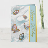 Elegant Butterfly Birthday Folie Wenskaart (Voorkant)