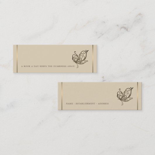 Elegant Butterfly Bladwijzer Mini Visitekaartje (Voorkant / Achterkant)