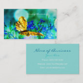 Elegant Butterfly Blue Flower Garden Visitekaartje (Voorkant / Achterkant)