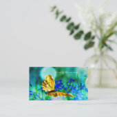 Elegant Butterfly Blue Flower Garden Visitekaartje (Staand voorkant)