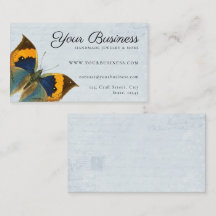 Elegant Butterfly  Blue Romantic Ephemera