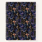 Elegant Butterfly Botanical Night Pattern Notitieboek (Voorkant)