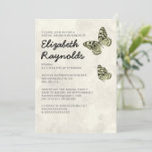 Elegant Butterfly Bridal Shower Invitations Kaart (Staand voorkant)