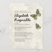 Elegant Butterfly Bridal Shower Invitations Kaart (Voorkant / Achterkant)