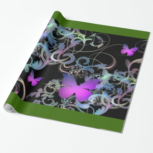Elegant Butterfly Cadeaupapier (Uitgerold)