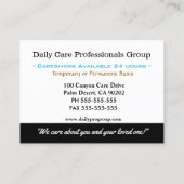 Elegant Butterfly Caregiver Trusting Professional Visitekaartje (Achterkant)